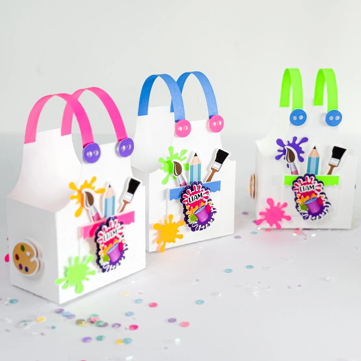 Kids Paint Suit Party Favor Box | Custom Artist Supply Box | Paint Birthday Party Candy Holder | Art Themed Party Favor for Kids | Set of 6 Mi tienda