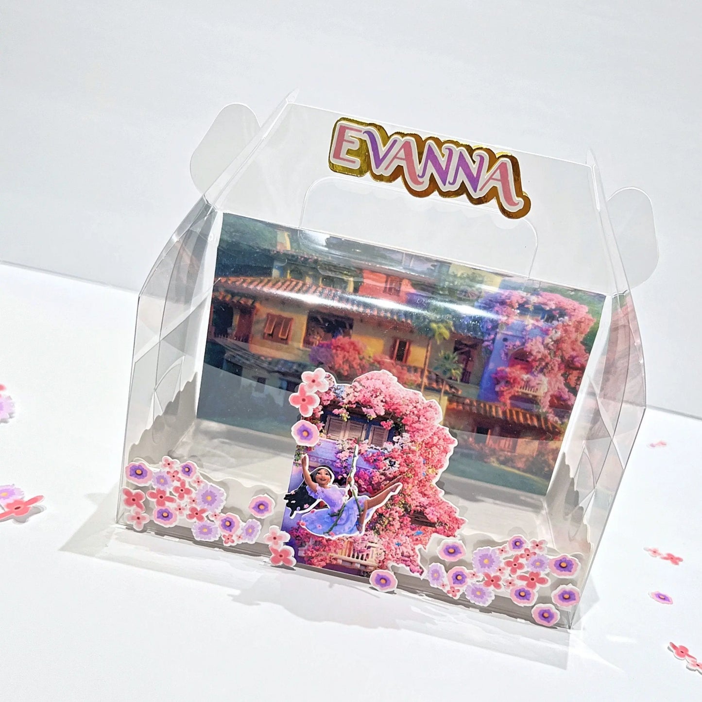 Encanto Favor Boxes – Isabella Birthday Party Decorations, Personalized Gable Box (Acetato) Mi tienda