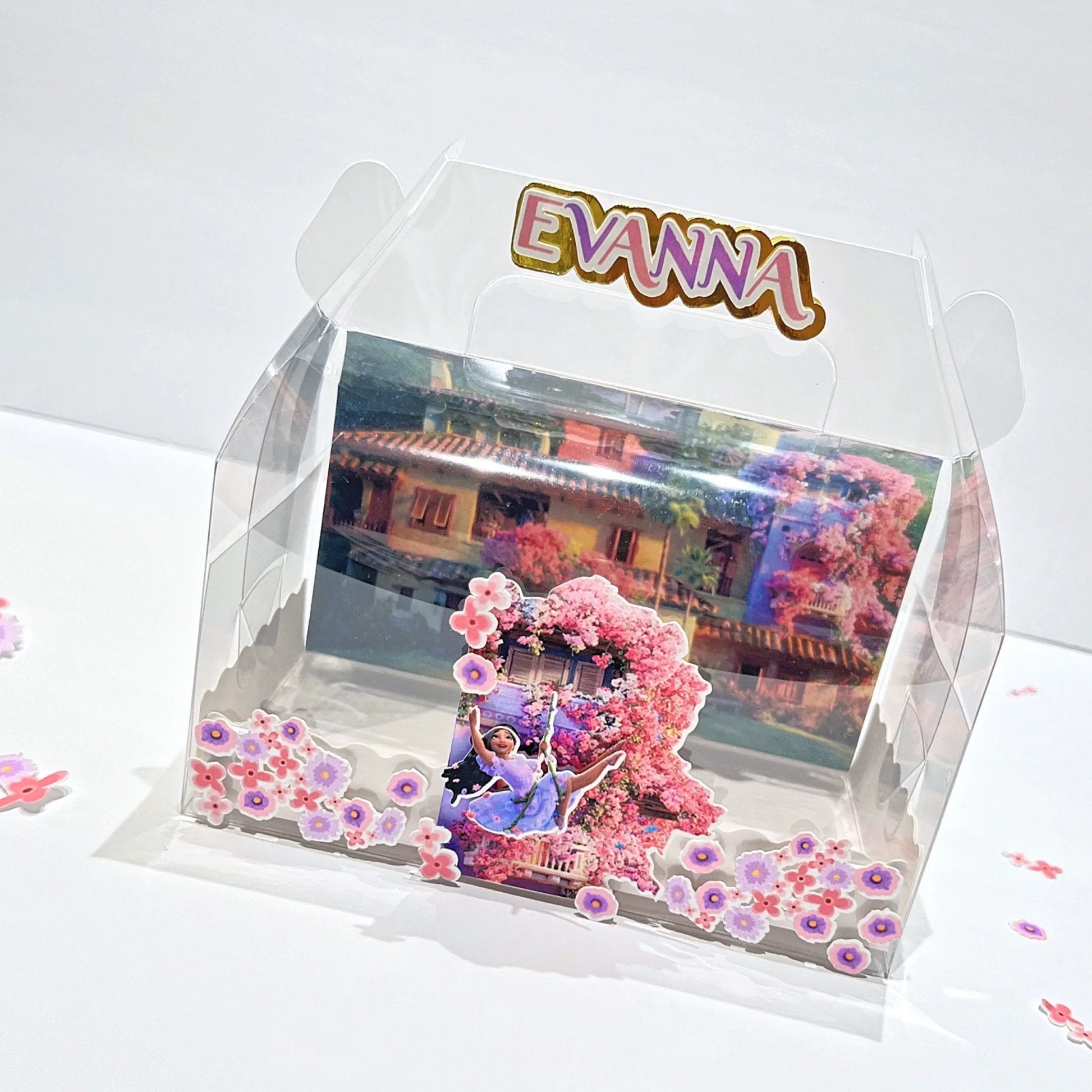 Encanto Favor Boxes – Isabella Birthday Party Decorations, Personalized Gable Box (Acetato) Mi tienda