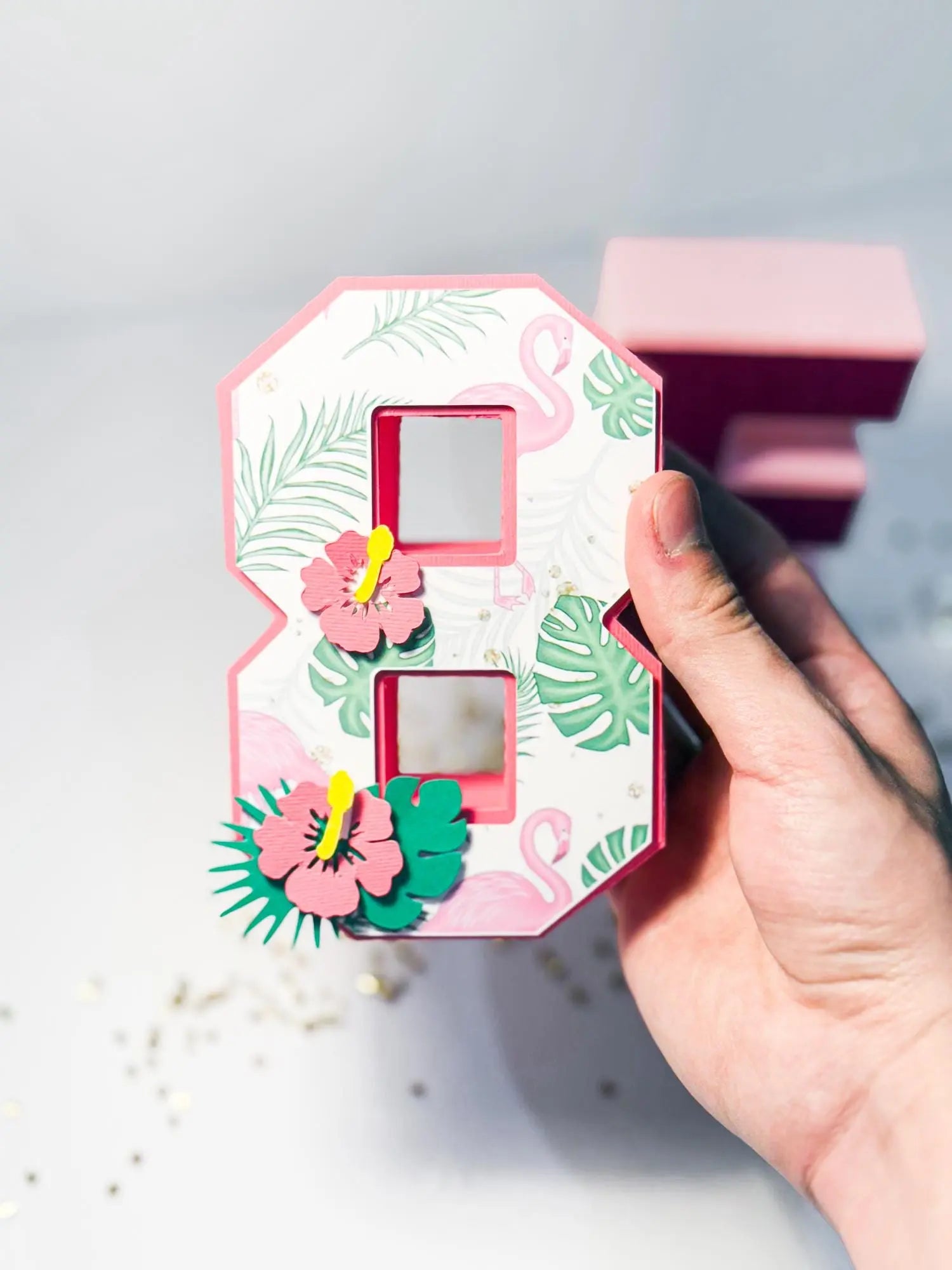 Flamingo 3D Letter or Number - Custom Personalized Tropical Party Supplies, Flamingo Theme Birthday, Custom Flamingo Party Decorations Mi tienda
