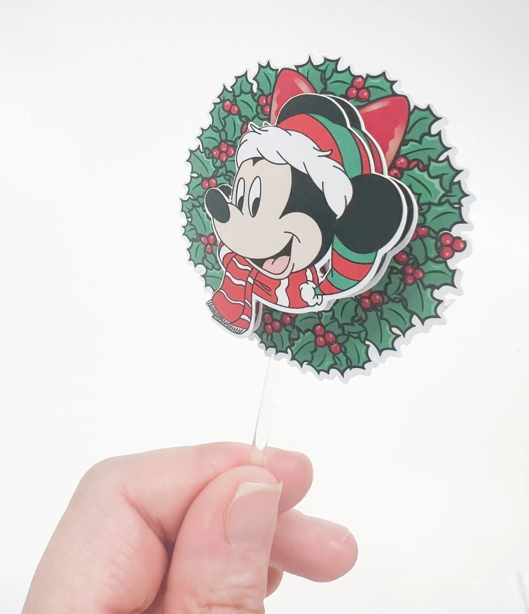 Christmas Mickey and Friends Cupcake Toppers, Christmas Party Decor, Mickey Mouse Cupcake Picks, Christmas Table Decor, Mickey Christmas Mi tienda