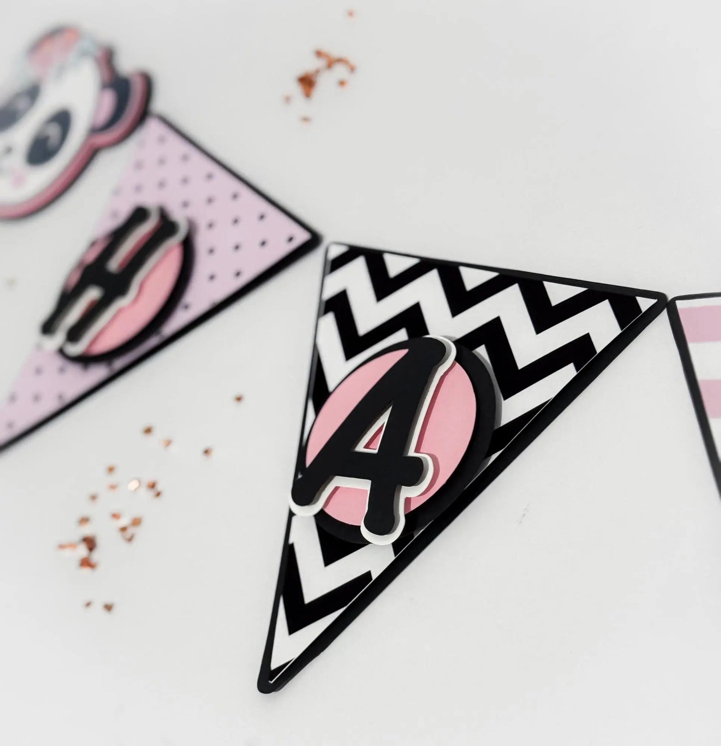Panda Birthday Banner – Pink & Black Party Decoration for Baby Shower or Girls Birthday Mi tienda