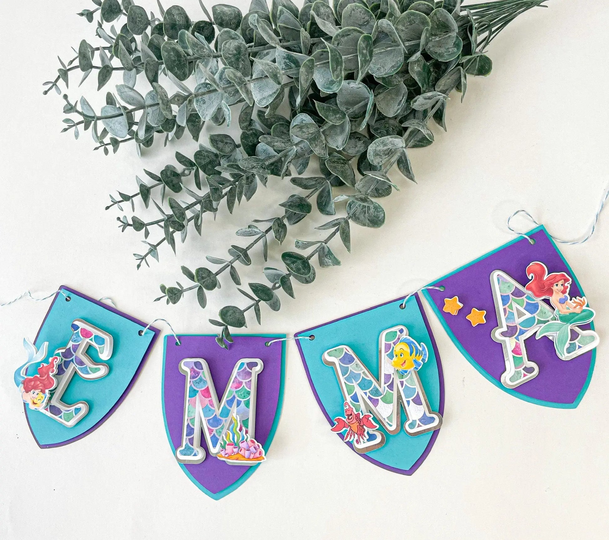 Mermaid Birthday Banner – Ariel Theme Under the Sea Party Decoration for Girls Mi tienda