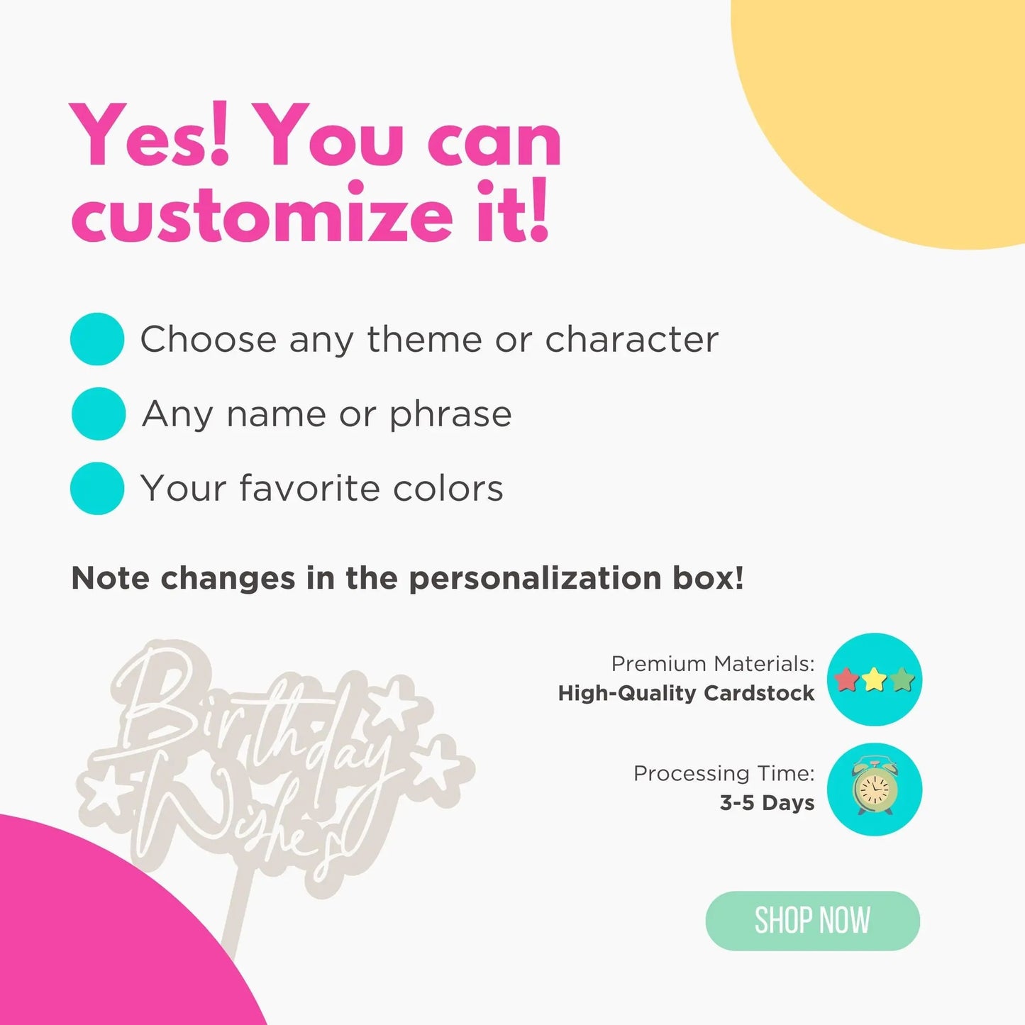 Custom Cake Topper – Personalized Birthday & Baby Shower Party Decoration Mi tienda