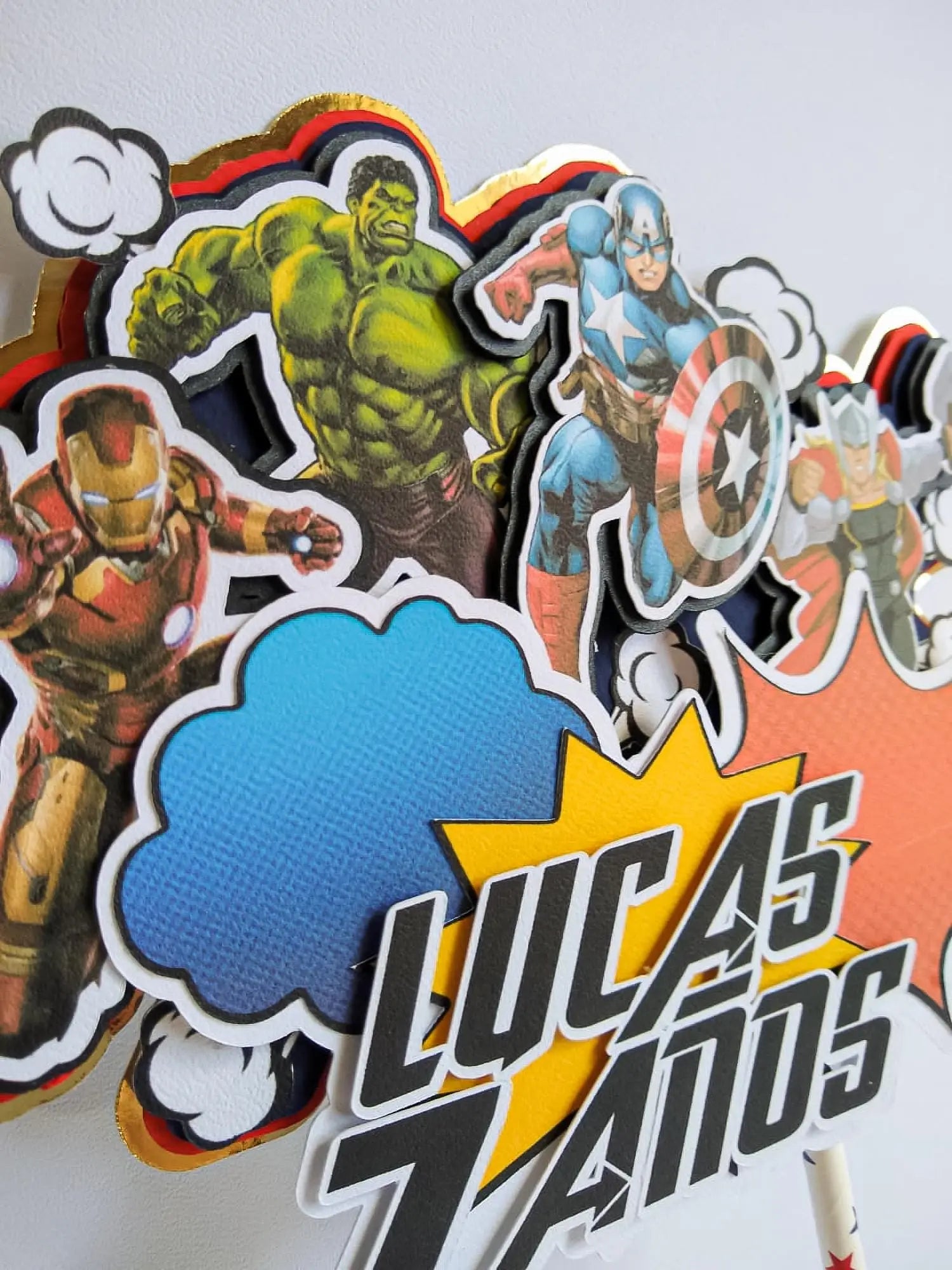 Superhero Cake Topper | Comic Book Party Centerpiece | Custom Name & Age Cake Decoration Mi tienda