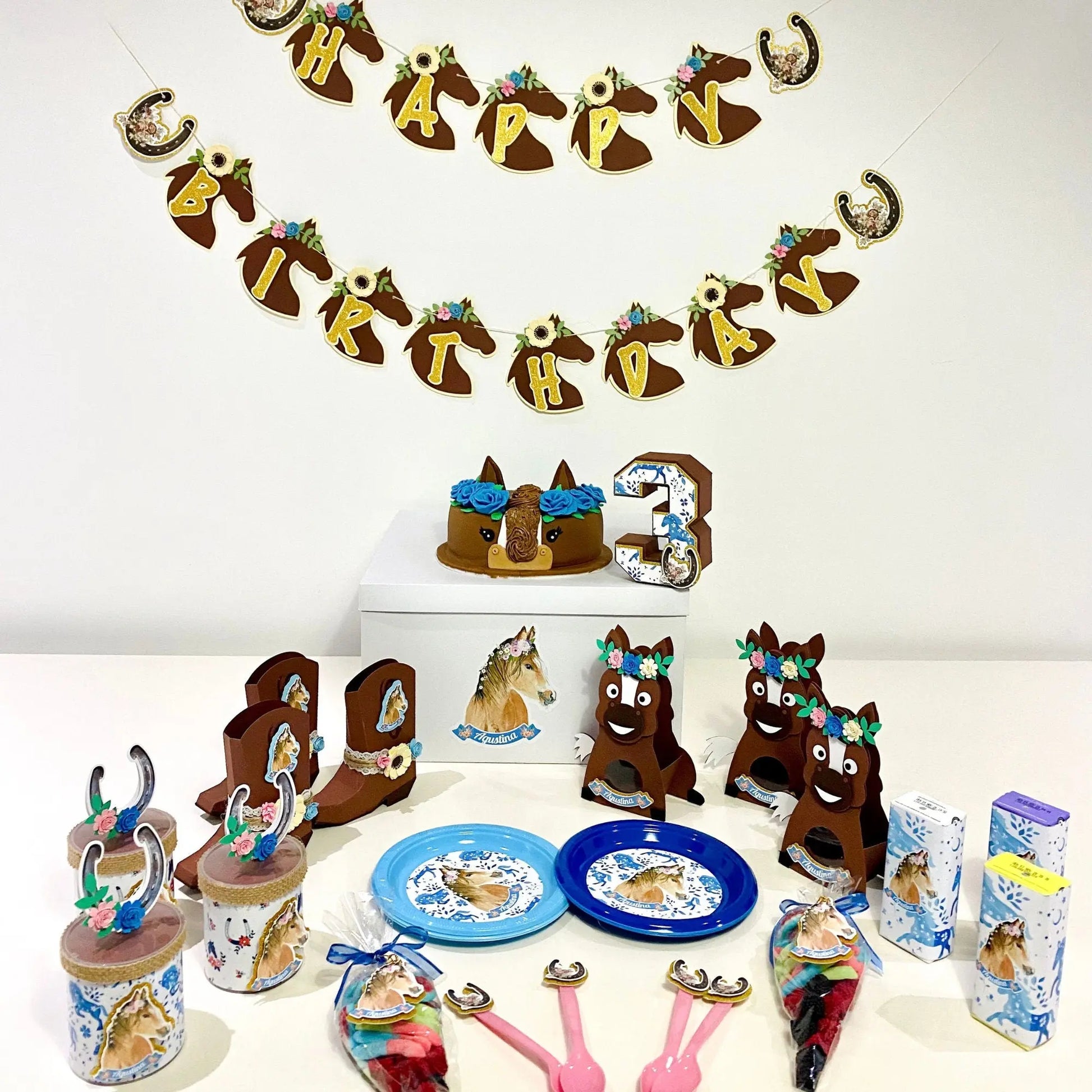 Cowgirl Boots & Horse Favor Boxes Set – Western Rodeo Party Favors – First Rodeo Cowgirl Birthday Treat Boxes – Rustic Party Decor Mi tienda