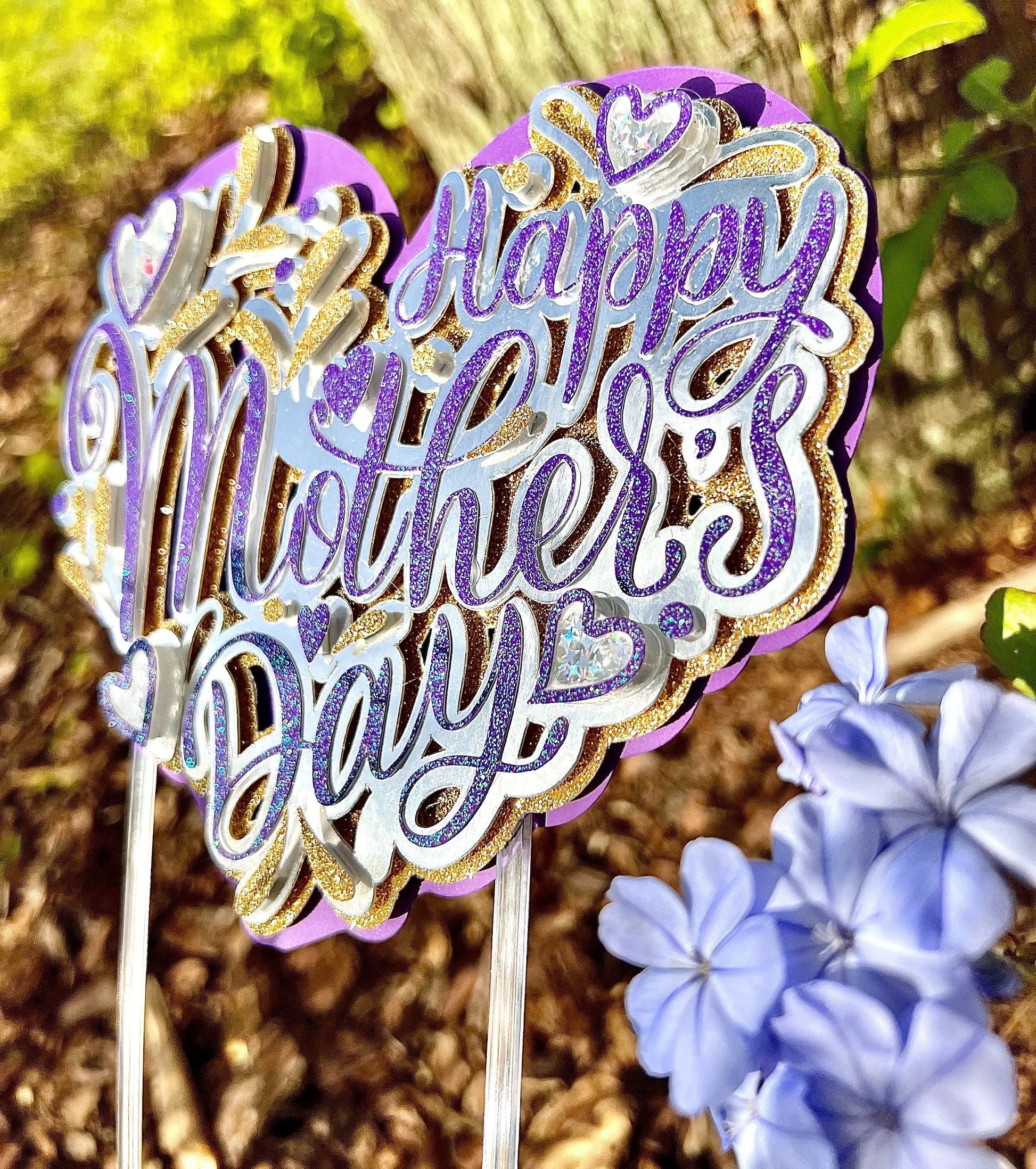 Happy Mother's Day Cake Topper, Mother's Day Party Decorations, Mother's Day Centerpiece, Glitter Cake Topper, Mom Gift, Sparkly Topper Mi tienda