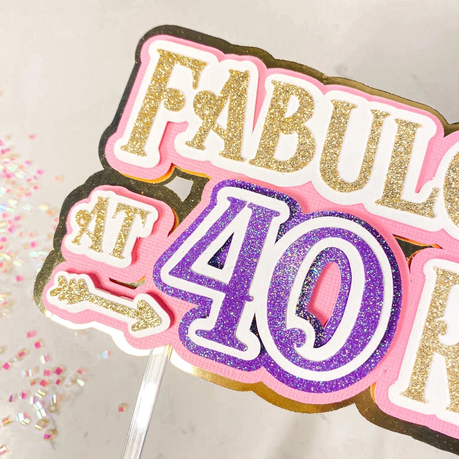 Personalized Birthday Cake Topper – Custom Glitter Topper for 30th, 40th, 50th & Milestone Celebrations Mi tienda