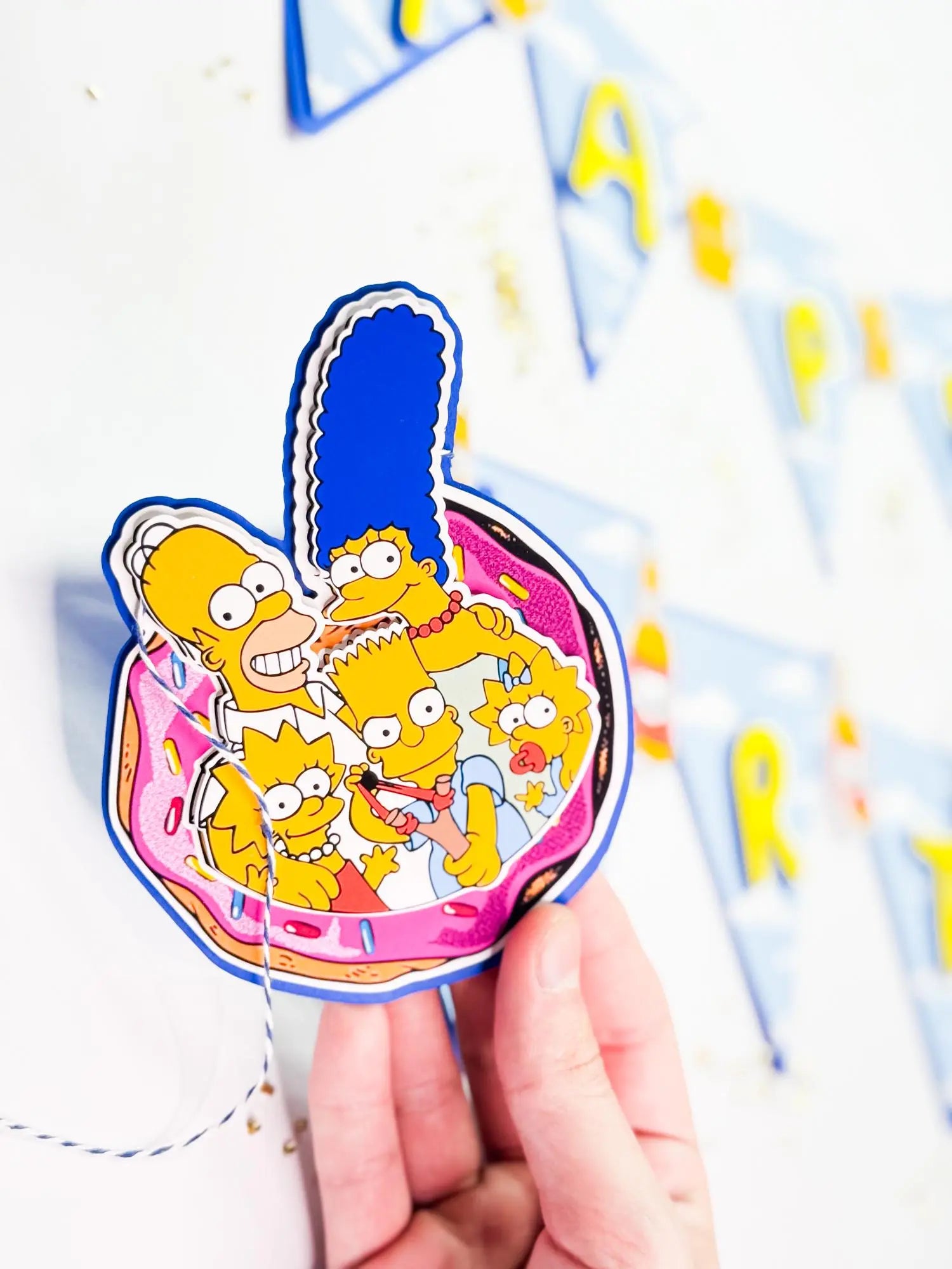 Custom Simpsons Birthday Banner – Beer & Donut Garland, Funny Party Decor for Adults Mi tienda