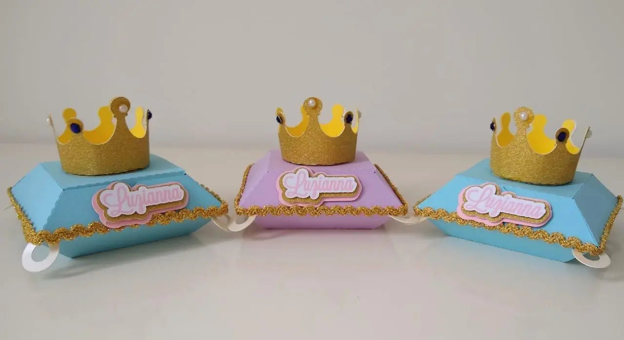 Gold Crown Royal Favor Box: Glitter Princess Party Decoration Mi tienda