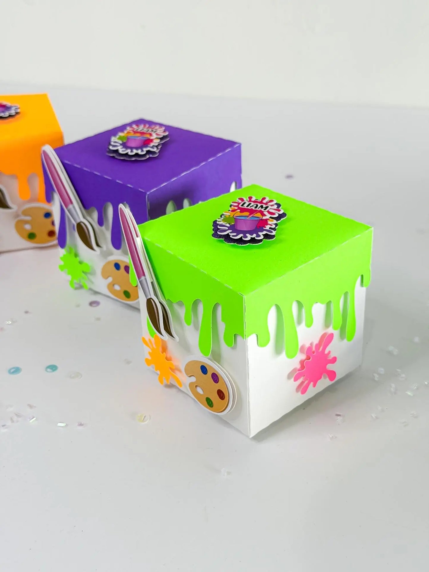Paint Bucket Favor Box | Personalized Art Party Candy Holder for Kids | Painting Party Favor - Set of 6 Mi tienda