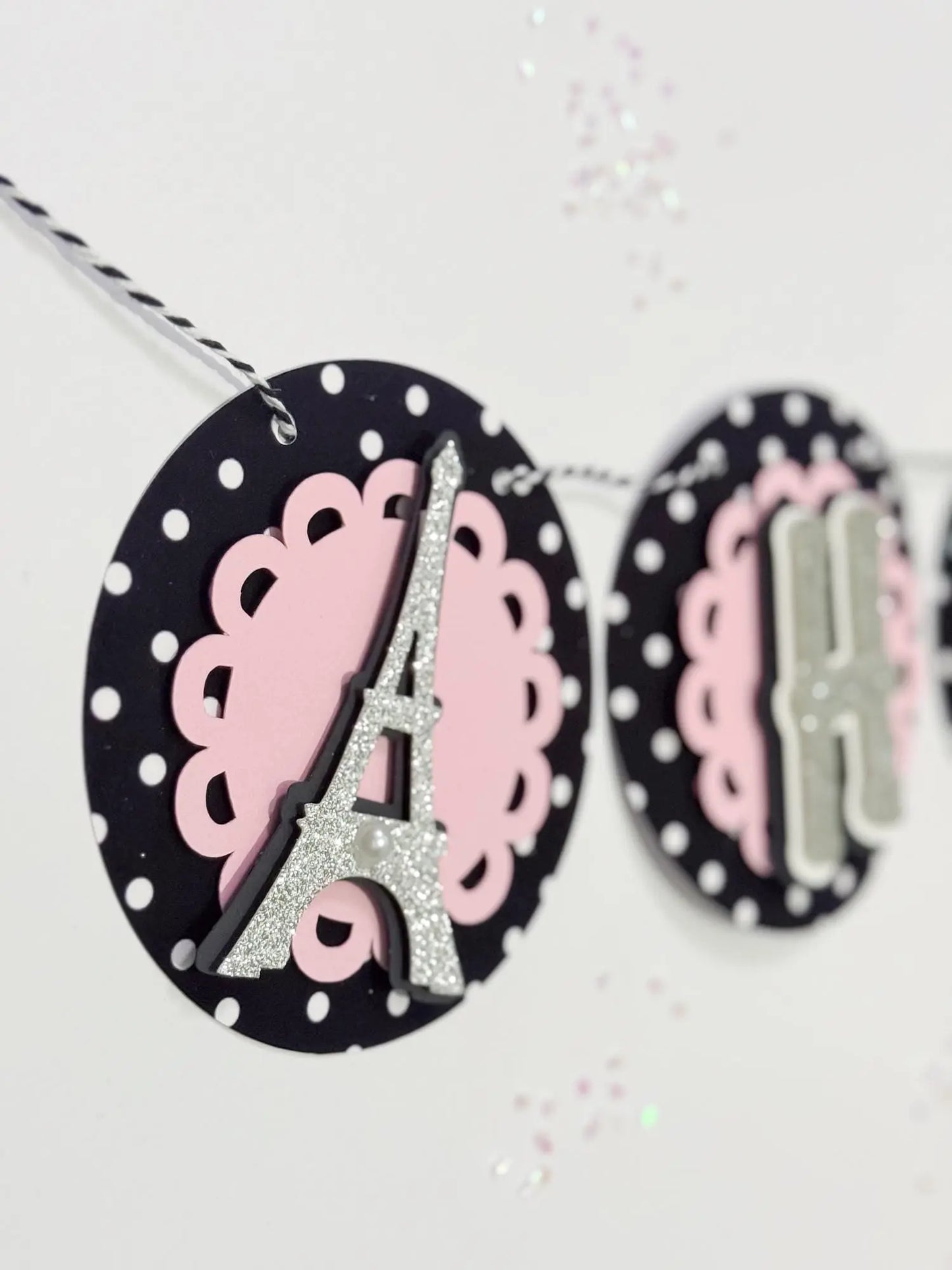 Pink Paris Eiffel Tower Birthday Banner | Personalized Paris Party Decor Mi tienda