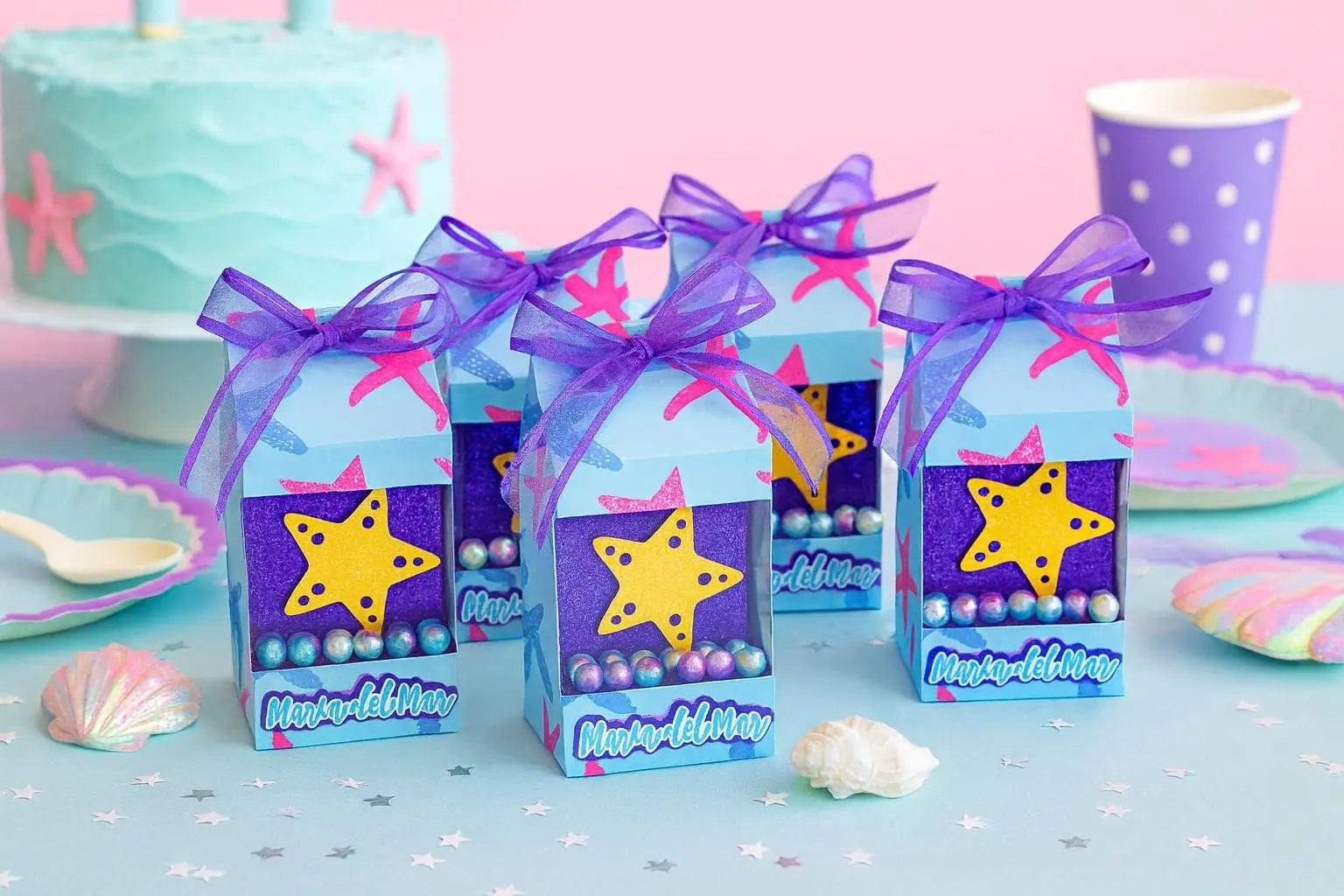 Under the Sea Birthday Party Set: Custom 3D Name Letters, Ocean Favors & Party Boxes Mi tienda