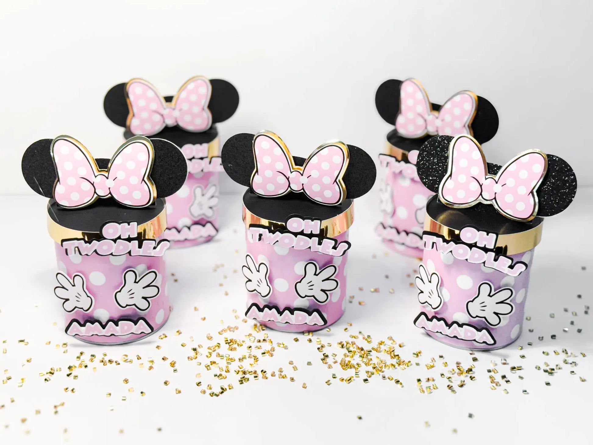 Minnie Mouse Favor Boxes – Set of 6 Personalized Oh Twodles Party Favors with Chips Included Mi tienda