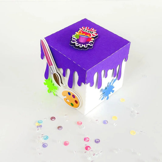 Paint Bucket Favor Box | Personalized Art Party Candy Holder for Kids | Painting Party Favor - Set of 6 Mi tienda