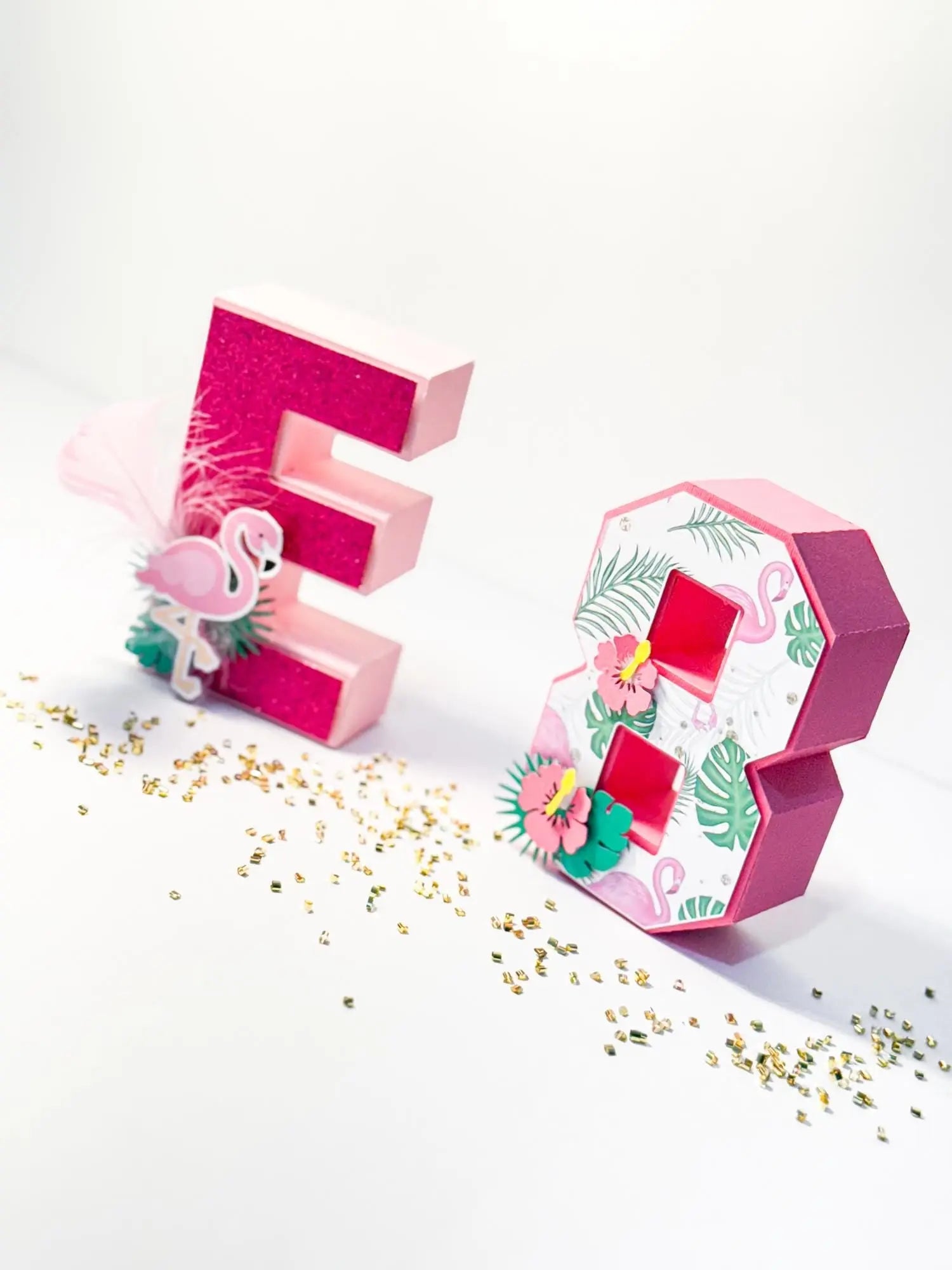 Flamingo 3D Letter or Number - Custom Personalized Tropical Party Supplies, Flamingo Theme Birthday, Custom Flamingo Party Decorations Mi tienda
