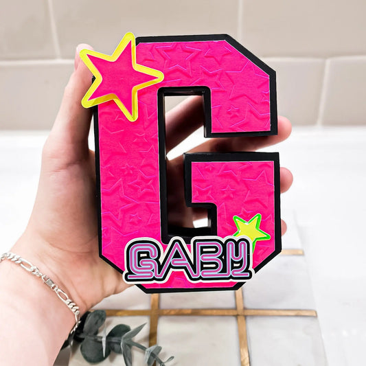 Neon 3D Letter Glow in the Dark Party Birthday Neon Theme Party Decorations Neon Custom Name Mi tienda