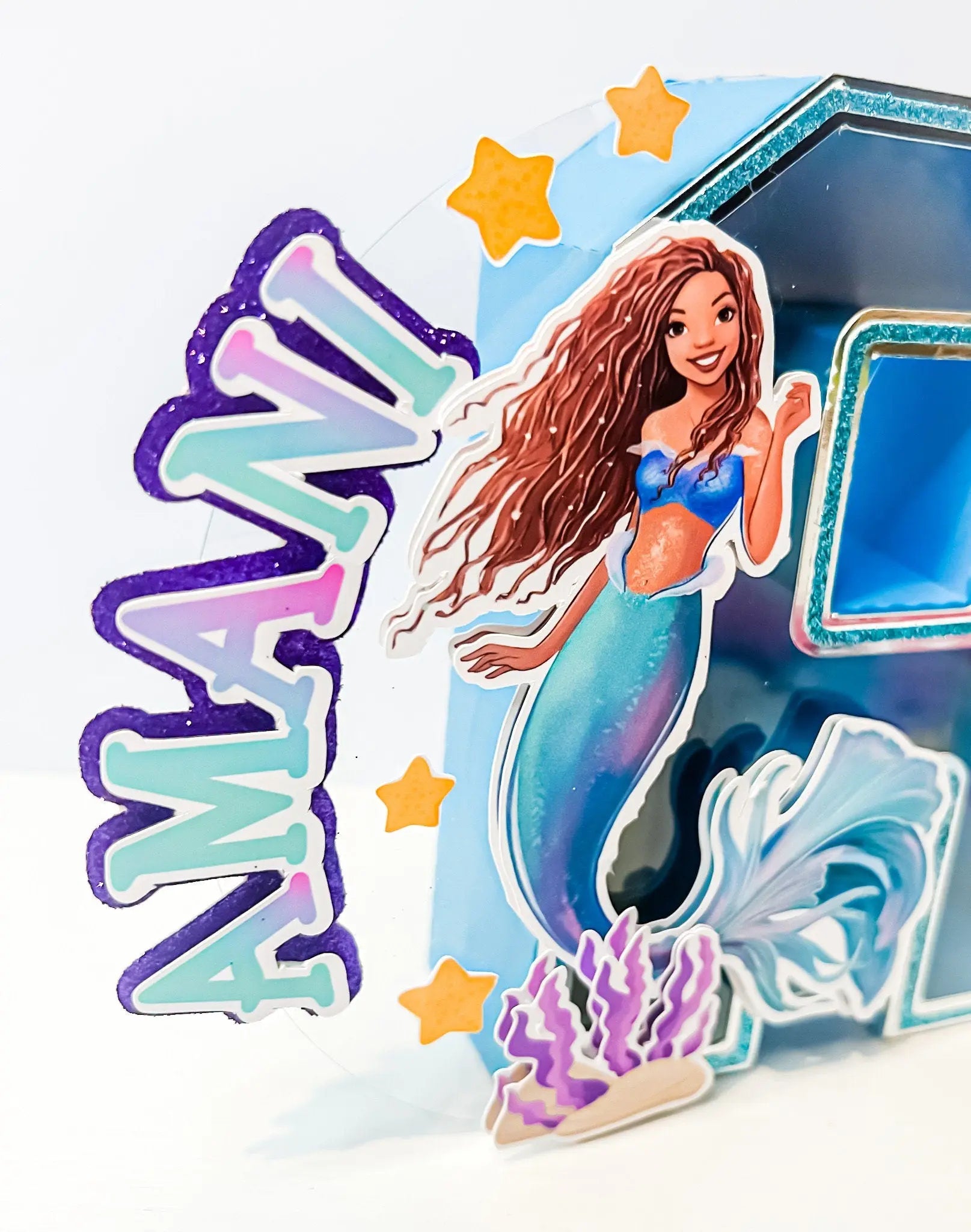 Personalized Little Mermaid 3D Letters | Ariel Inspired Party Decorations | Custom Mermaid Birthday Table Decor | Mermaid Theme Name Sign Mi tienda