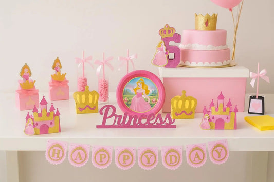 Princess 3D Letters & Party Bundle | Personalized Banner | Favor Boxes and Water Labels | Princess Birthday Decor Mi tienda