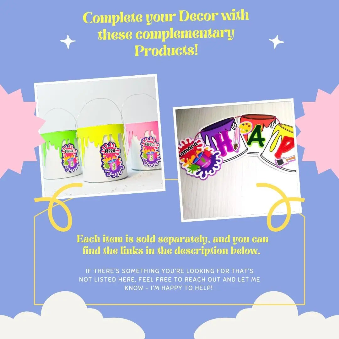 Paint Party Favors Art Birthday Party Art Party Favor Art Party Decorations Painting Party Kids Party Favor Paint Chips Can Mi tienda
