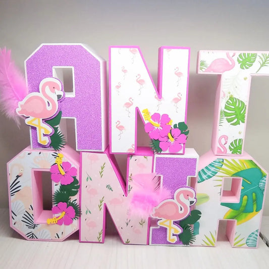 Flamingo 3D Letters Tropical Party Decorations  Flamingo Birthday Party Flamingo Theme Party Flamingo Table Decor Flamingo Centerpiece Mi tienda