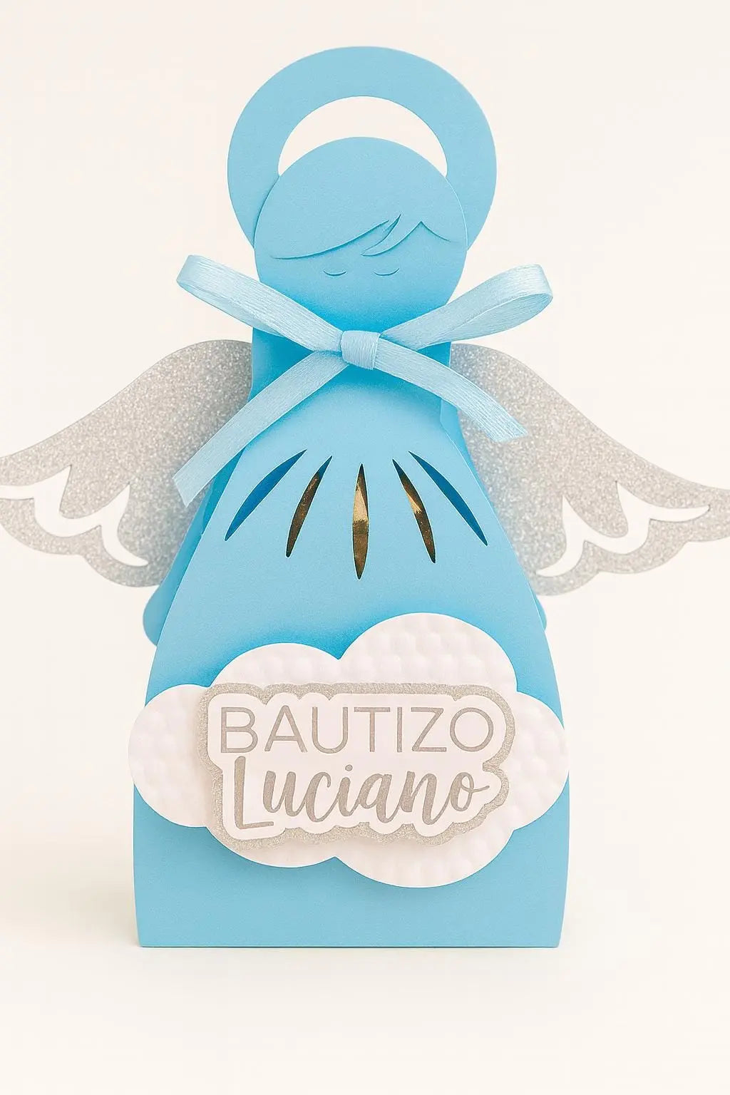 Personalized Angel Baptism Party Set | Custom Christening Decor with Plates, Favor Boxes, Pringles, Water Labels & More Mi tienda
