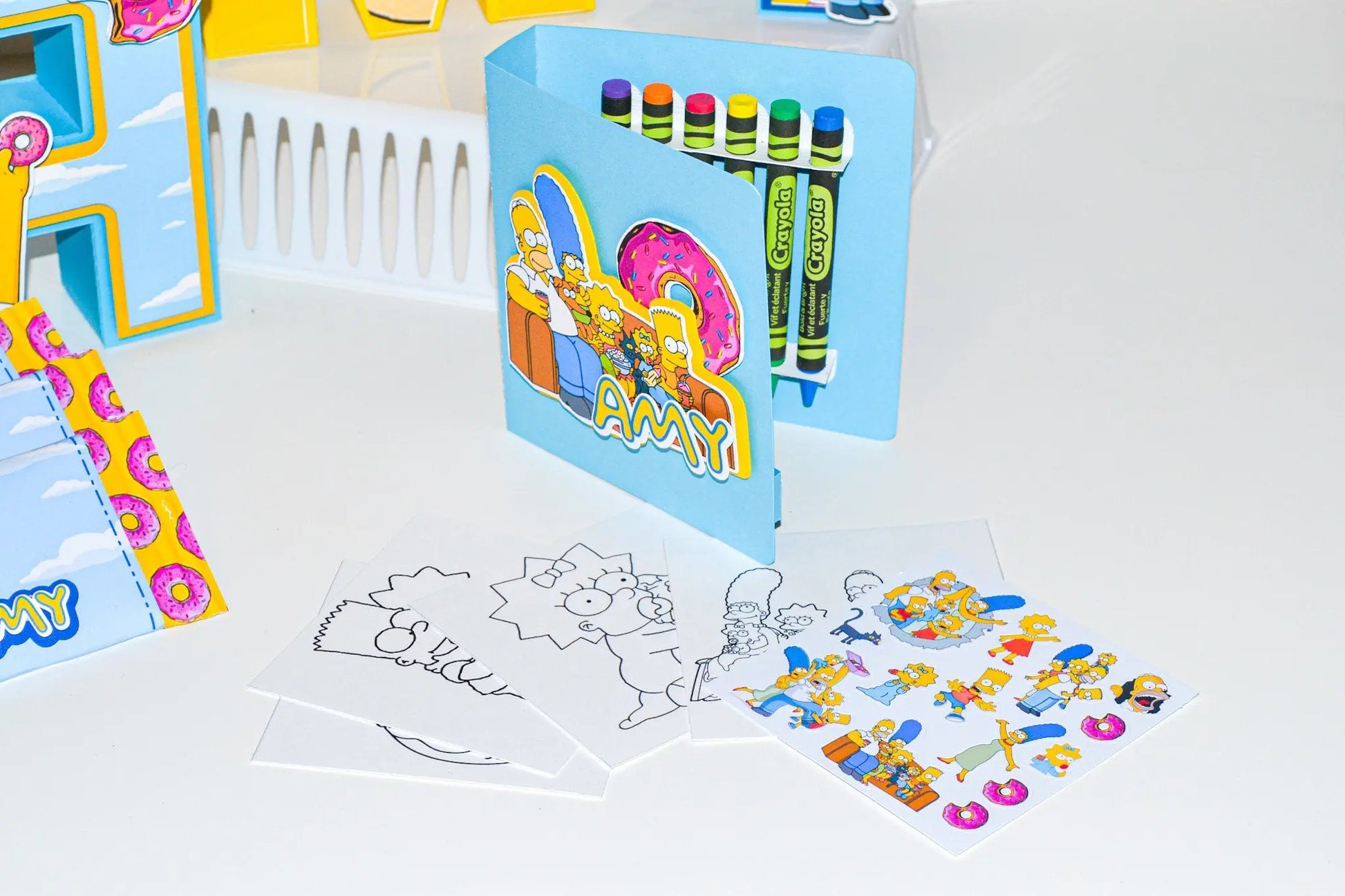 The Simpsons Birthday Party Kit – Banner, 3D Name Letters, Coloring Books & Hershey’s – Cartoon Theme Party Supplies Mi tienda