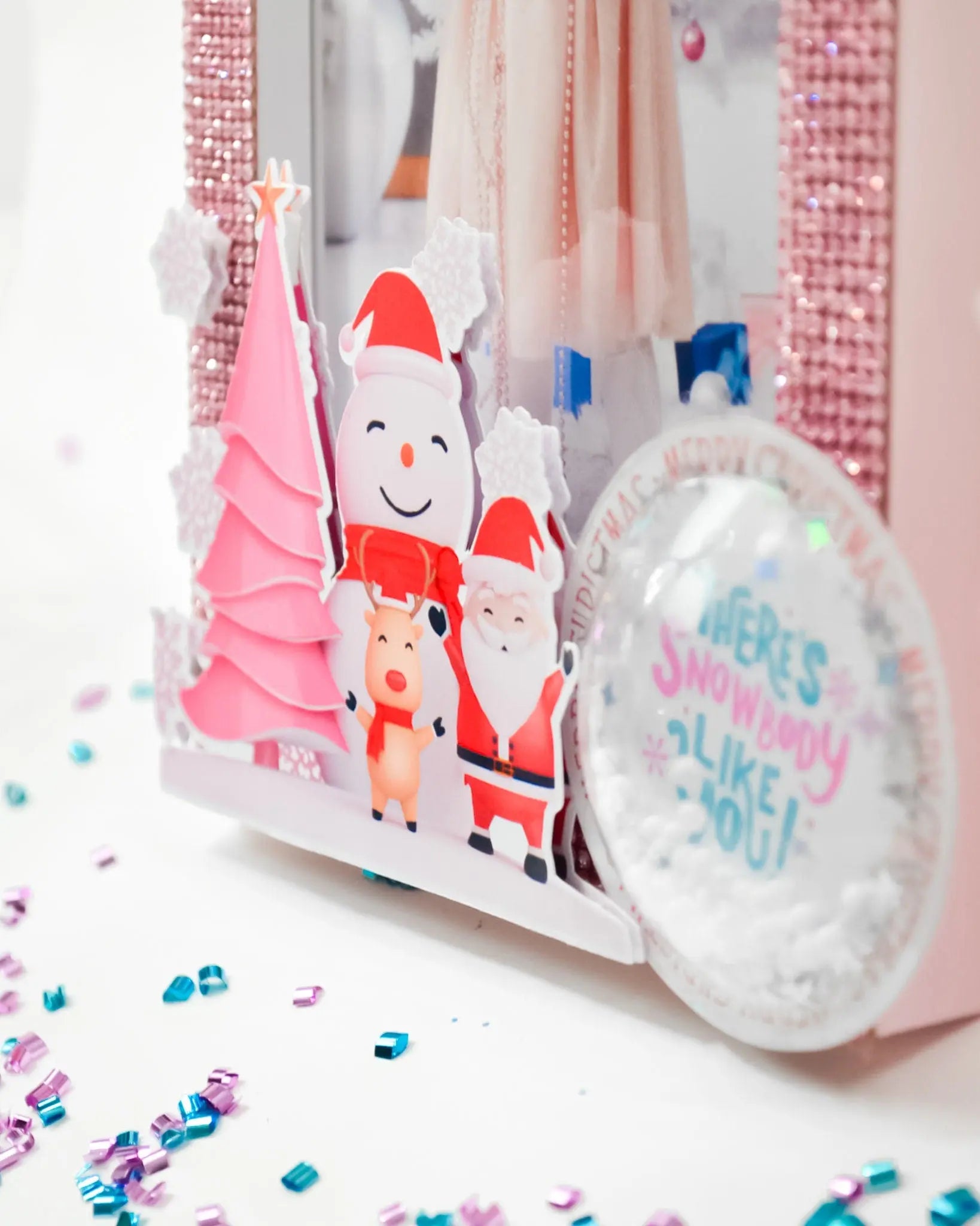 Personalized Pink Christmas Picture Frame 5x7 | Holiday Photo Gift Mi tienda