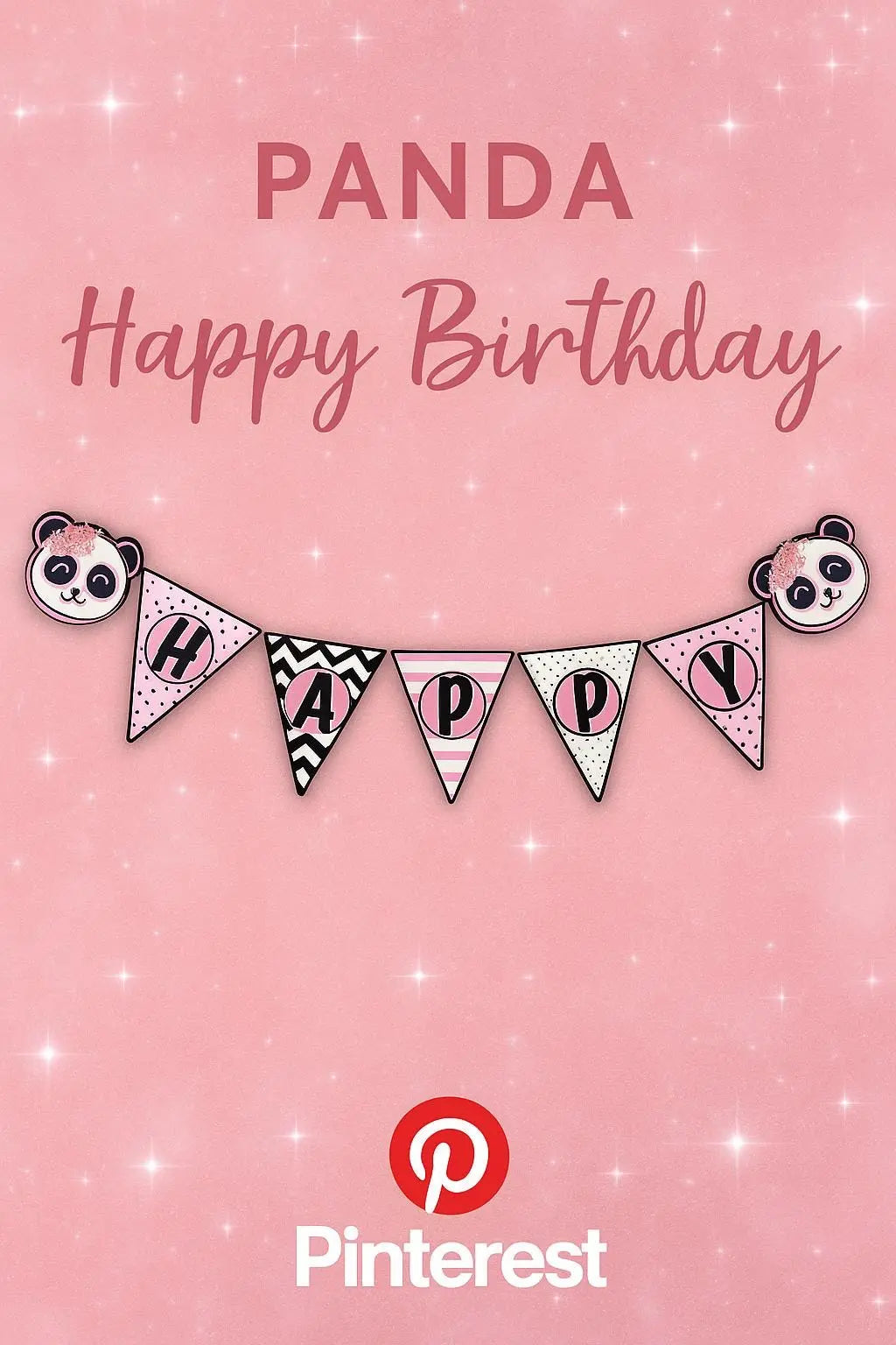 Panda Birthday Banner – Pink & Black Party Decoration for Baby Shower or Girls Birthday Mi tienda