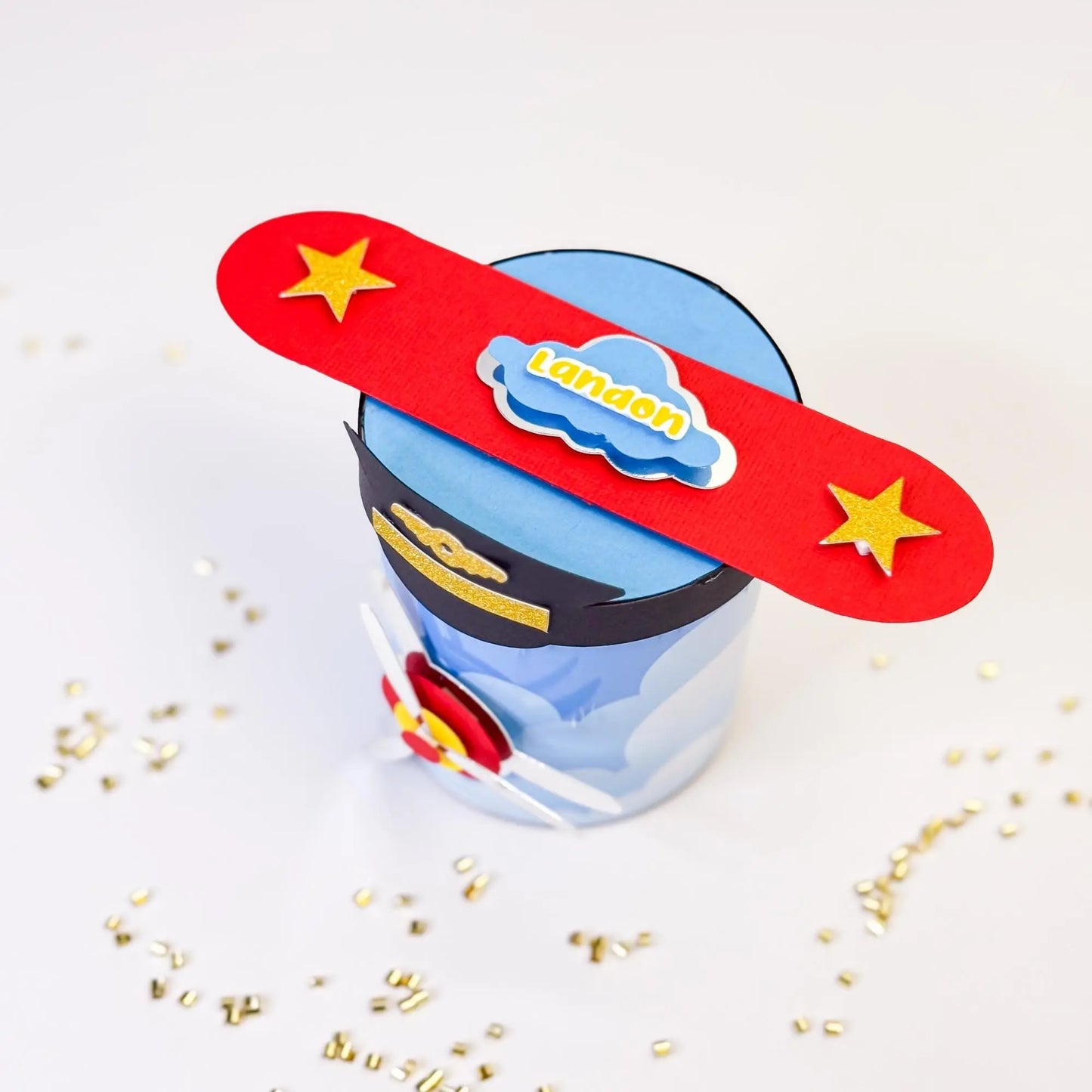 Airplane Party Favor Can – Custom Pilot Snack Tubes for Time Flies Birthday Theme, Set of 6 Mini Airplane Chips Cans Mi tienda