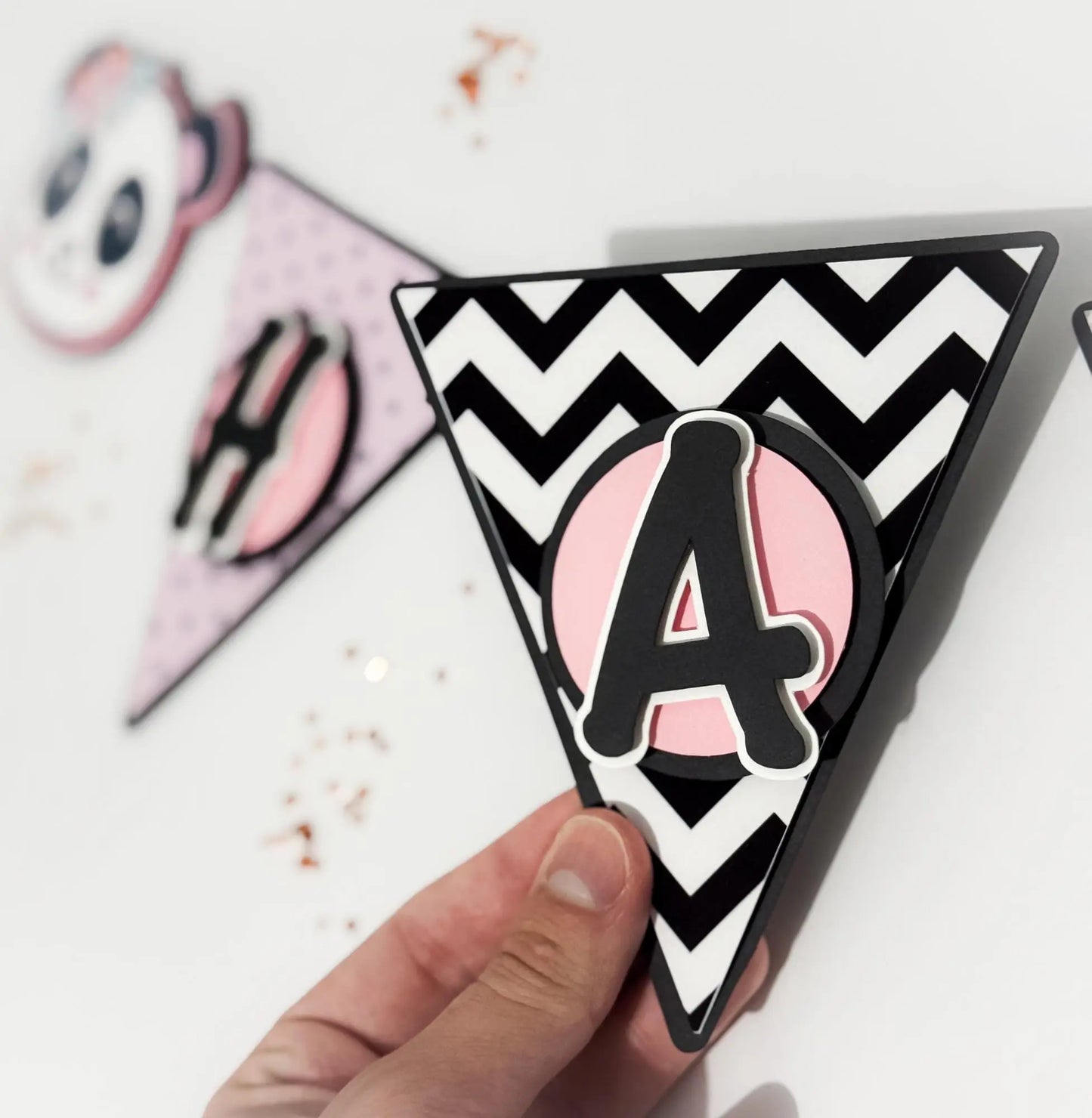Panda Birthday Banner – Pink & Black Party Decoration for Baby Shower or Girls Birthday Mi tienda