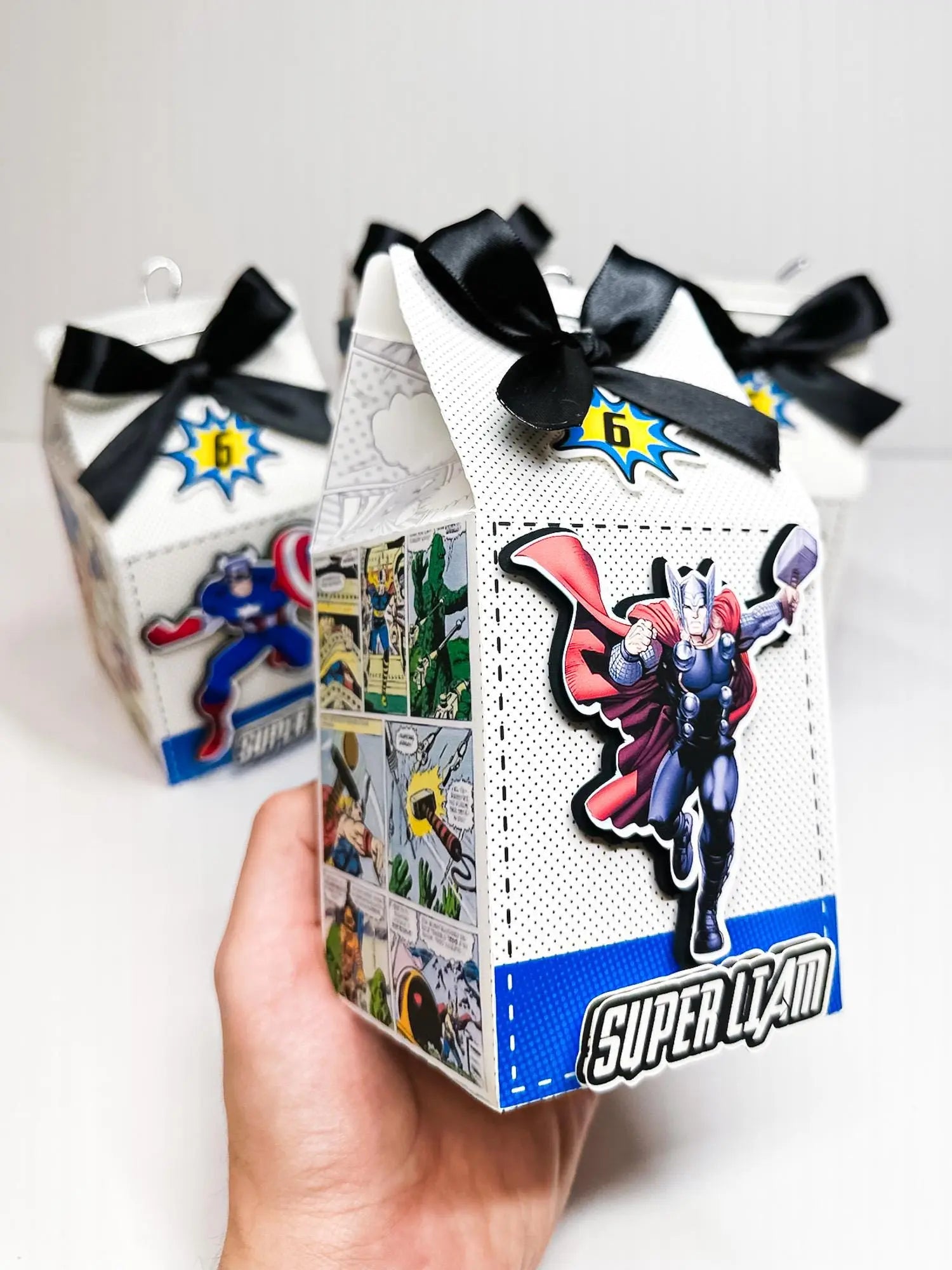 Comic Book Favor Boxes, Superhero Birthday Party Decorations Mi tienda