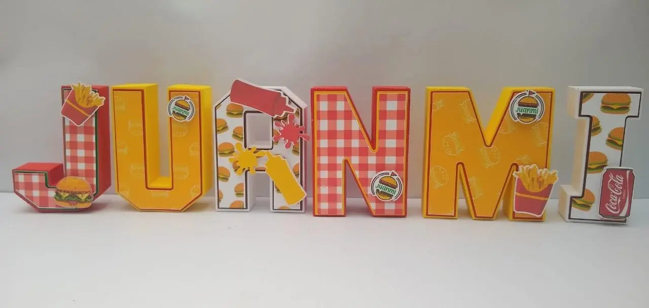 Fast Food Party Decorations, Burger Birthday Bundle with Custom Name Letters, Fries Favor Boxes, Happy Banner, Soda Wraps, Pringles Mi tienda
