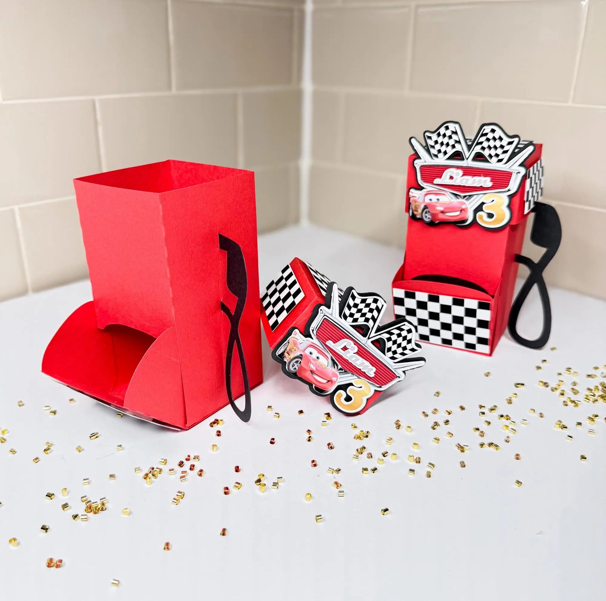 Race Car Favor Box – Custom Fuel Station Candy Box for Racing Theme Birthday Party, Race Car Party Decorations (Set of 6) Mi tienda