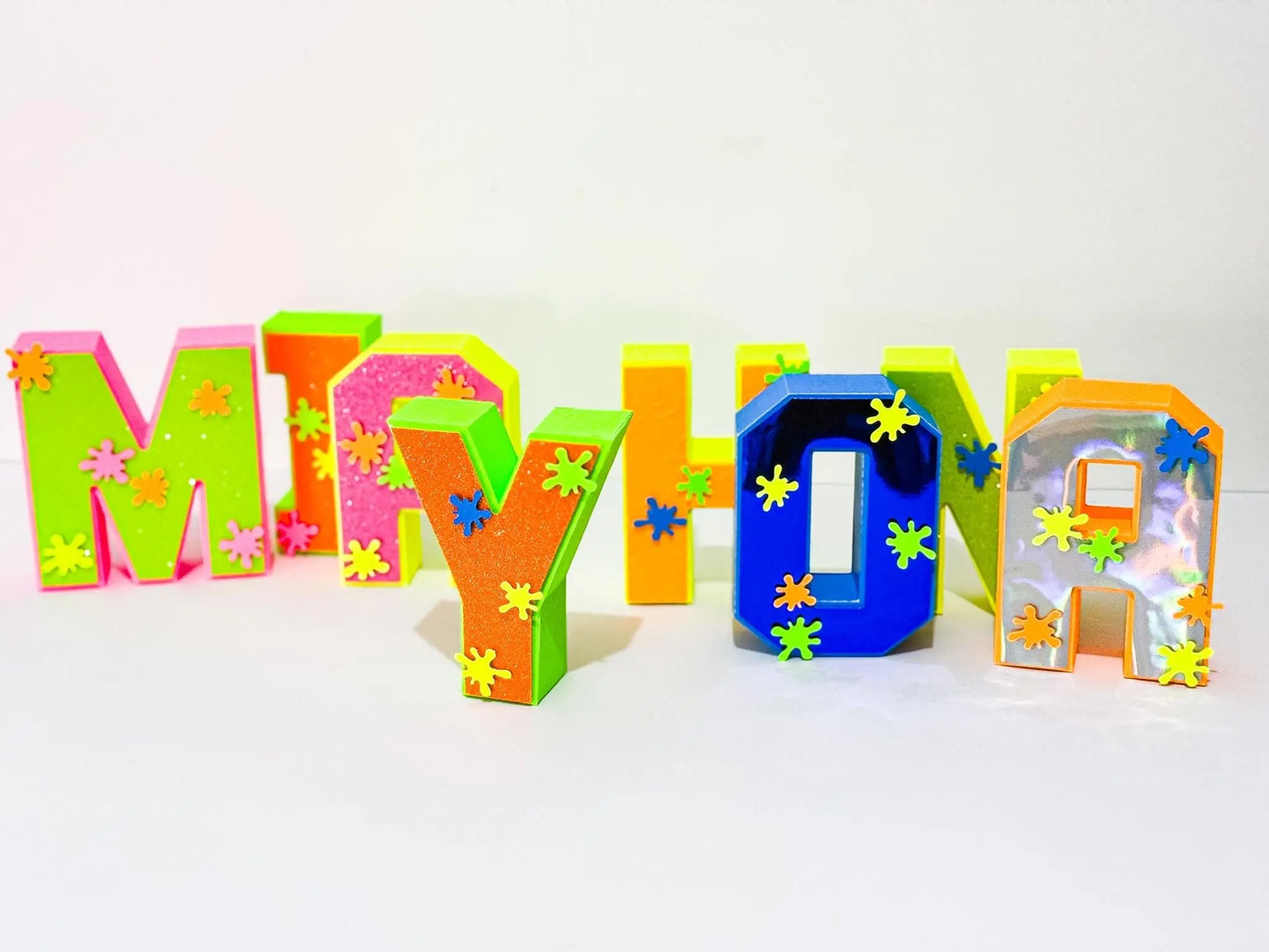 Neon Glow in the Dark Birthday Party 3D Letters - Custom Glow Party Decor - Neon Name Sign - Glow Theme Party Prop - Personalized Letters Mi tienda