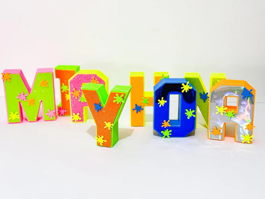 Neon Glow in the Dark Birthday Party 3D Letters - Custom Glow Party Decor - Neon Name Sign - Glow Theme Party Prop - Personalized Letters Mi tienda