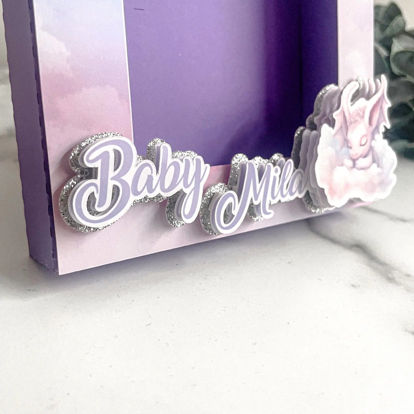 Custom Dragon Photo Frame | Personalized Nursery & Baby Room Decor Mi tienda