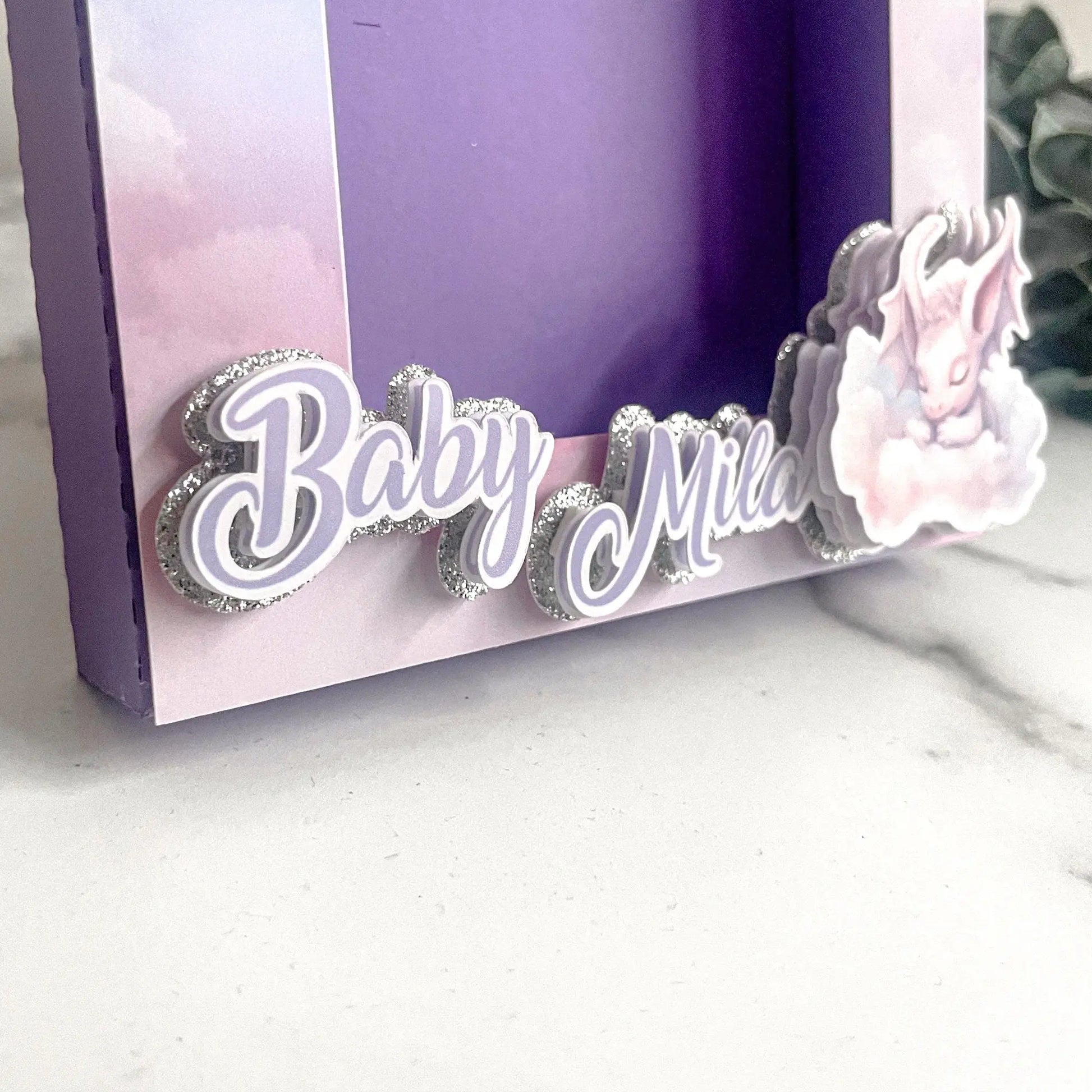 Custom Dragon Photo Frame | Personalized Nursery & Baby Room Decor Mi tienda
