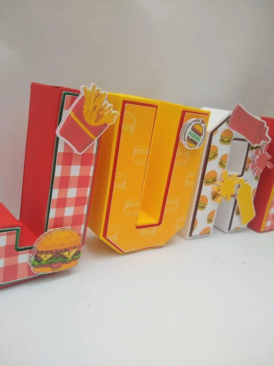 Fast Food Party Decorations, Burger Birthday Bundle with Custom Name Letters, Fries Favor Boxes, Happy Banner, Soda Wraps, Pringles Mi tienda