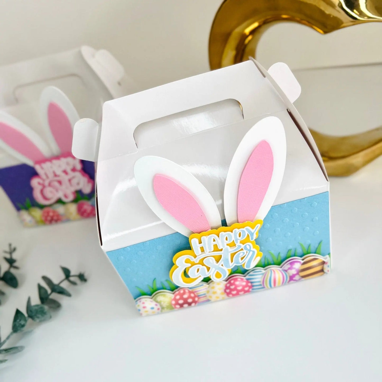 Esster Bunny Gable Box Favor - Happy Easter Party Treat Gift Box Mi tienda