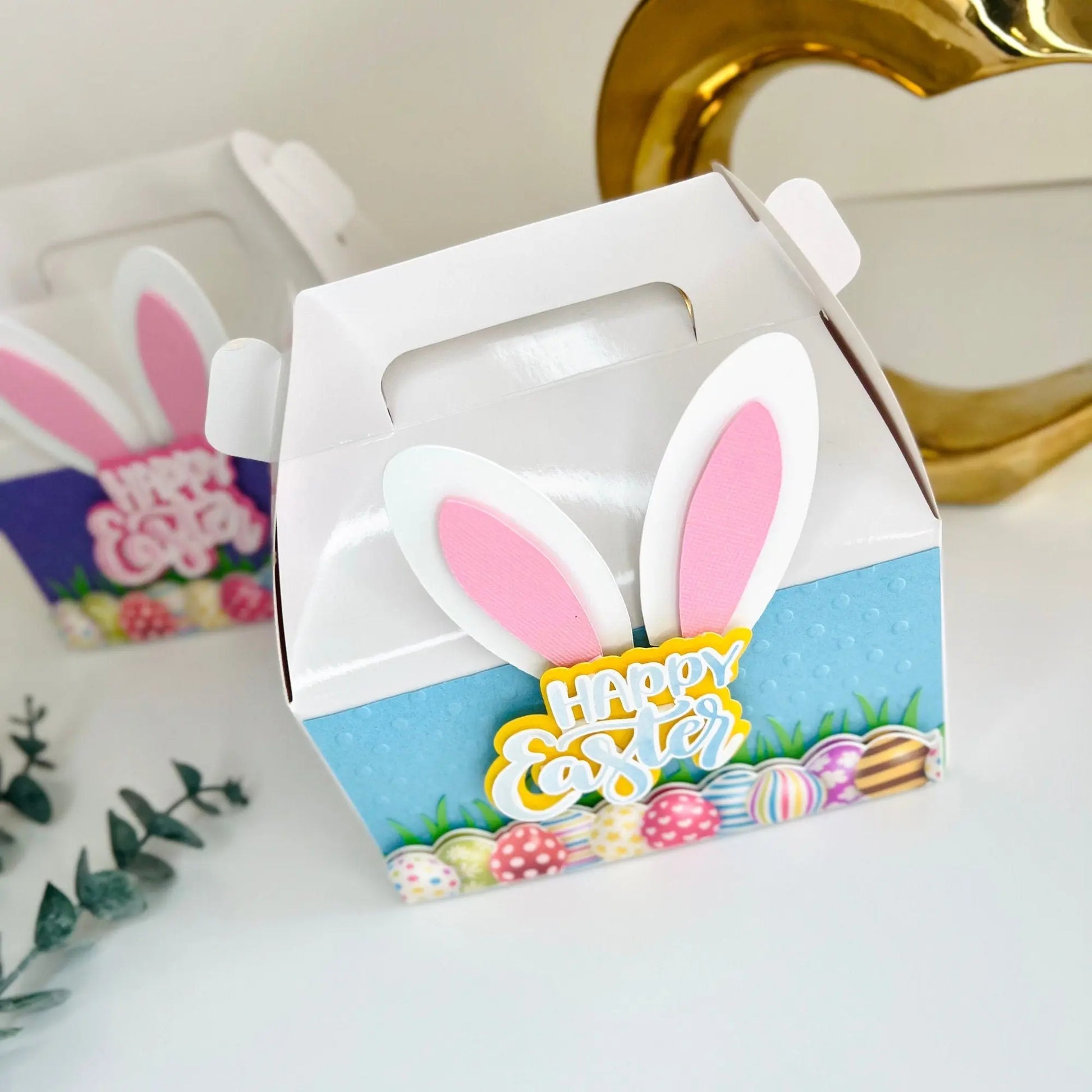 Esster Bunny Gable Box Favor - Happy Easter Party Treat Gift Box Mi tienda