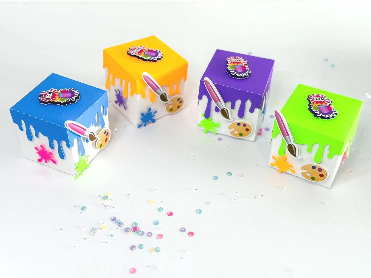 Paint Bucket Favor Box | Personalized Art Party Candy Holder for Kids | Painting Party Favor - Set of 6 Mi tienda