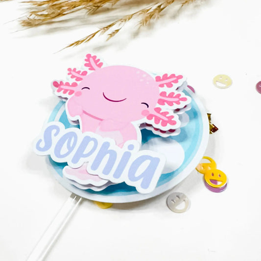 Axolotl Cupcake Toppers Axolotl Party Decorations Cute Axolotl Theme Party Pink Axolotl Toppers Axolotl Birthday Party Salamander Party Mi tienda