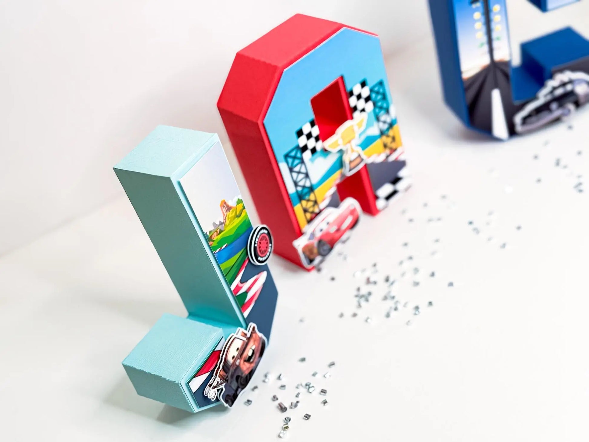 Cars Movie 3D Letters – Custom Handmade Party Decor for Kids Birthday | Racing Theme Table Centerpiece Mi tienda