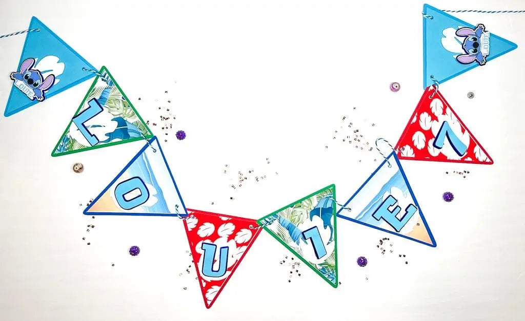Stitch Happy Birthday Banner Stitch Theme Party Decorations Lilo and Stitch Theme Party Decor Birthday Banner Lilo and Stitch Banner Mi tienda