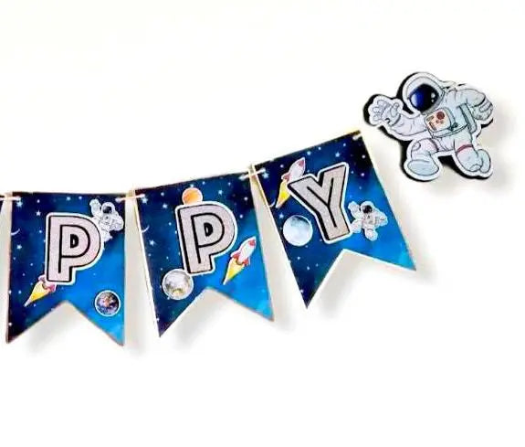 Space Birthday Banner | Astronaut Party Decorations | Space-Themed Garland for Kids’ Birthday Mi tienda