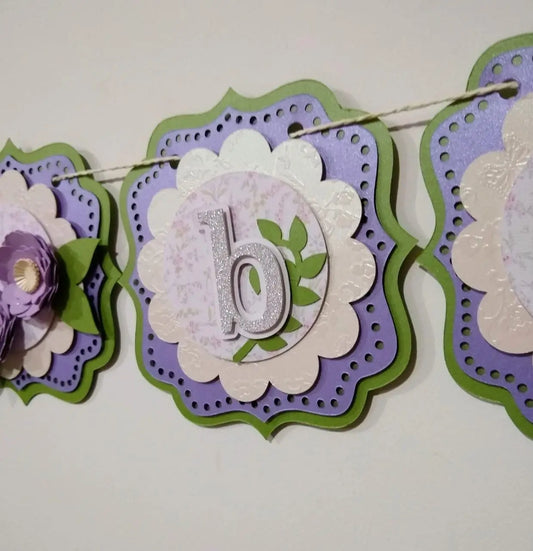 Rustic Happy Birthday Banner, Farmhouse Party Decoration, Neutral Floral Birthday Sign, Country Chic Party Banner, Custom Name Decor Mi tienda