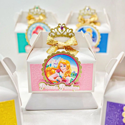 Princess Favor Boxes – Royal Party Gift Boxes with Crown & Bow – Princess Theme Birthday Decorations Mi tienda