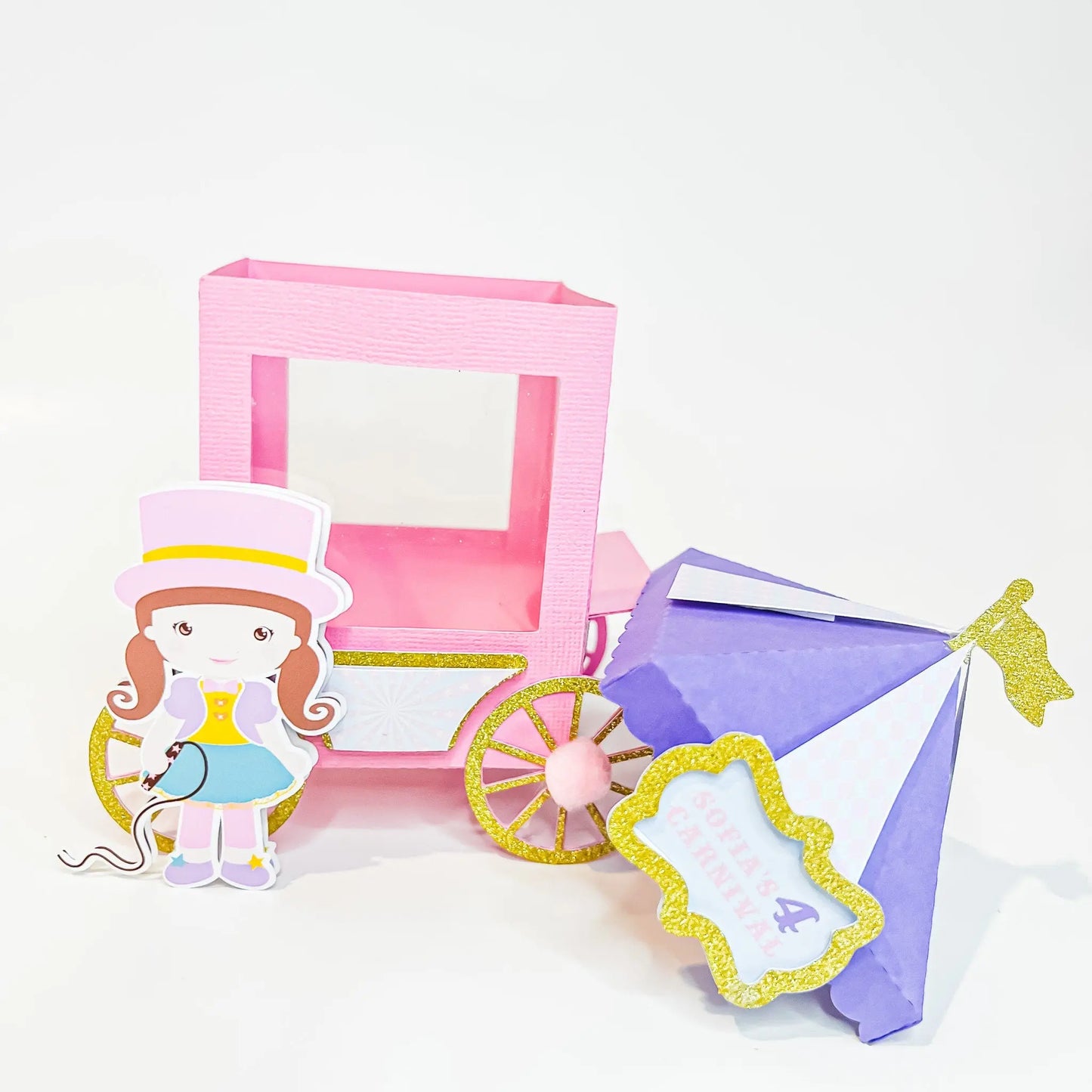 Big Top Circus Carriage Favor Boxes – Pastel Girl Birthday Party Favors, Set of 6 Mi tienda