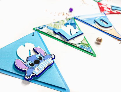 Stitch Happy Birthday Banner Stitch Theme Party Decorations Lilo and Stitch Theme Party Decor Birthday Banner Lilo and Stitch Banner Mi tienda